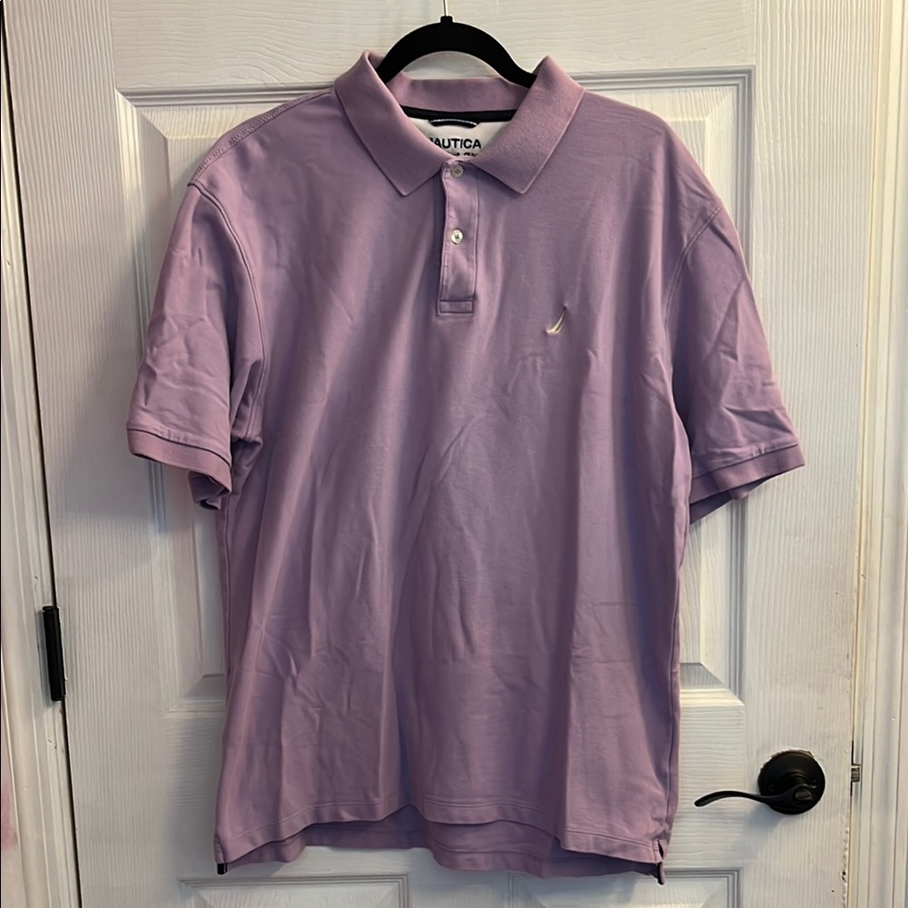 Nautica Purple Polo Shirt Classic Piqué Knit